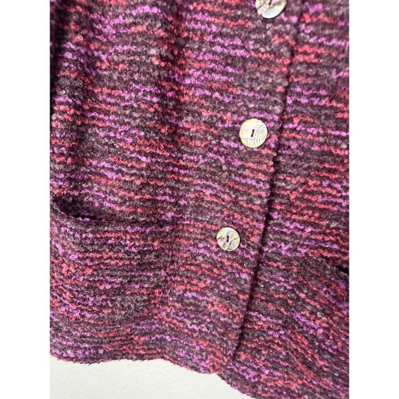 Susan Graver Womens Tweed Button Up Jacket size Medium Wool Blend Pink Purple - Picture 9 of 15